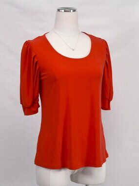CeCe Short Sleeve Red Blouse